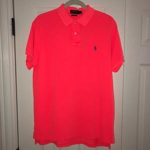 Polo Ralph Lauren Collared Neon Coral Top